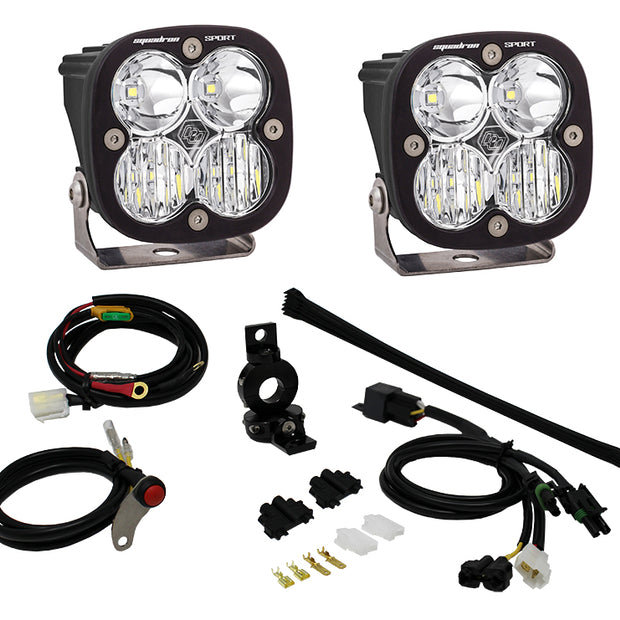 Adventure Bike Squadron Sport Auxiliary Light Kit (Driving/Combo; Clear; 1 Inch Mount)