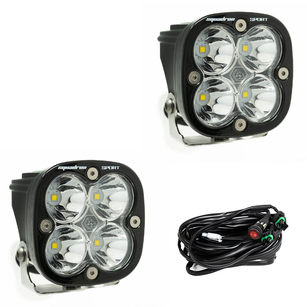 Squadron Sport Black LED Light Pod Pair (Spot; Clear)