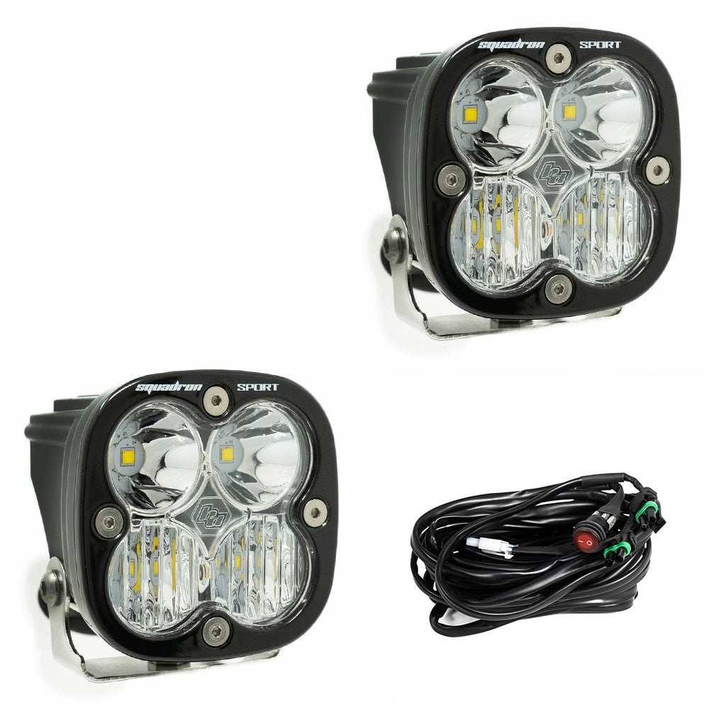 Squadron Sport Black LED Light Pod Pair (Driving/Combo; Clear)