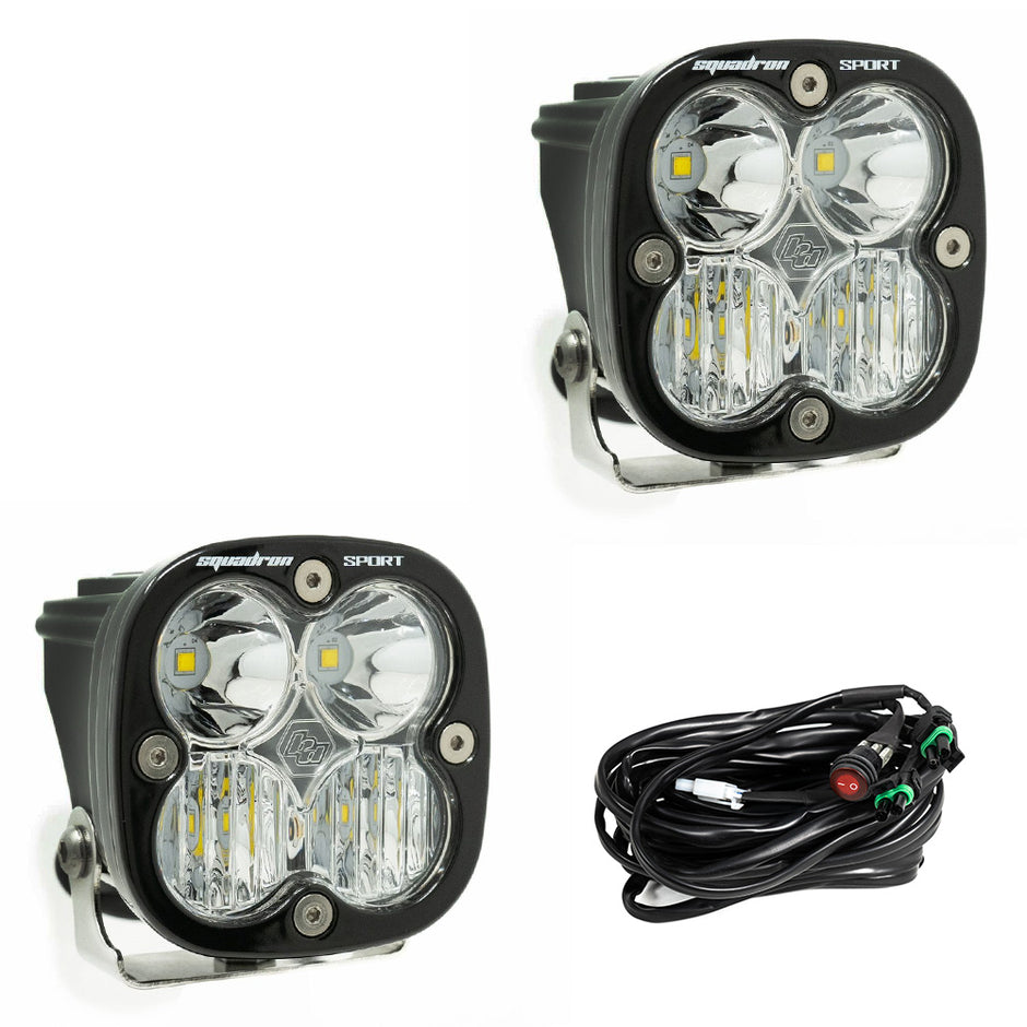 Squadron Sport Black LED Light Pod Pair (Driving/Combo; Clear)