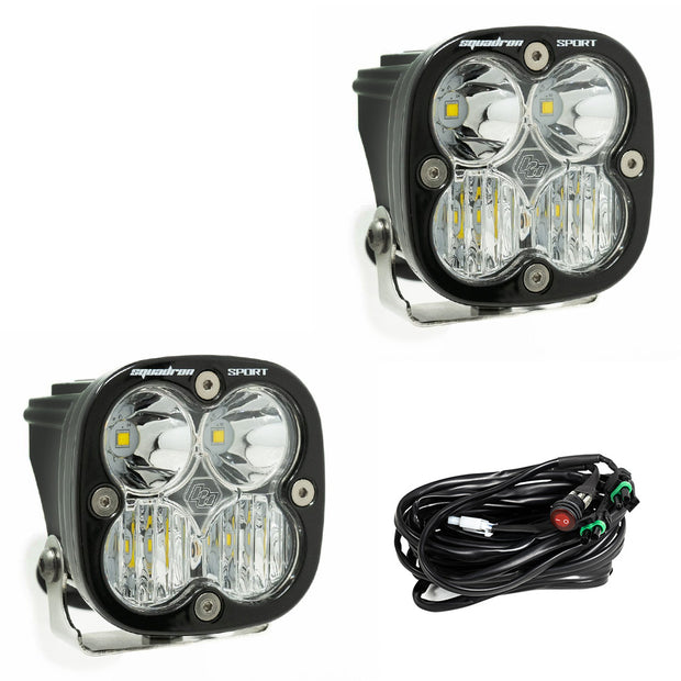 Squadron Sport Black LED Light Pod Pair (Driving/Combo; Clear)
