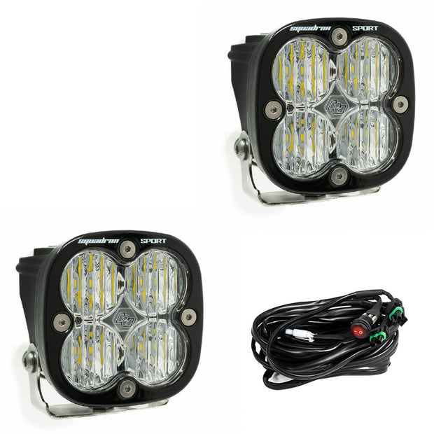 Squadron Sport Black LED Light Pod Pair (Wide Cornering; Clear)