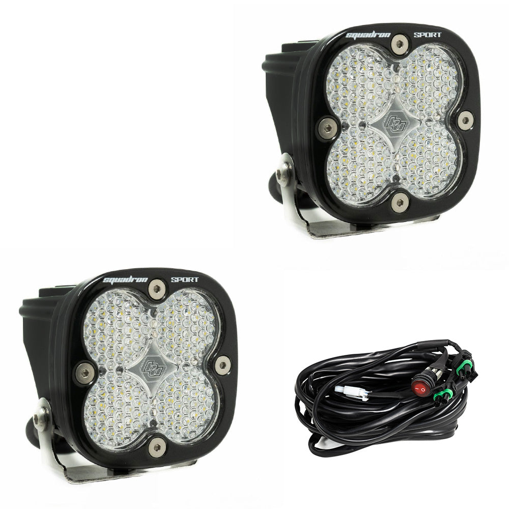 Squadron Sport Black LED Light Pod Pair (Work/Scene; Clear)