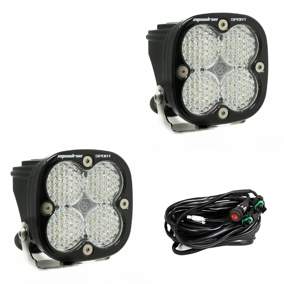 Squadron Sport Black LED Light Pod Pair (Work/Scene; Clear)