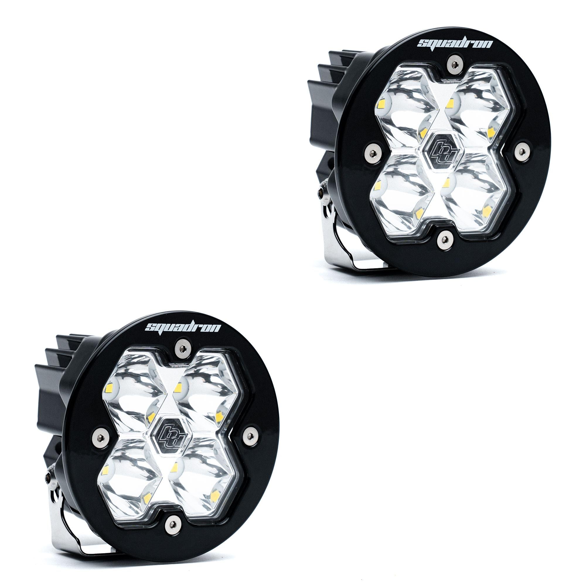 Squadron-R 2.0 Sport Black LED Auxiliary Light Pod Pair (No Harness) (Spot; Clear)