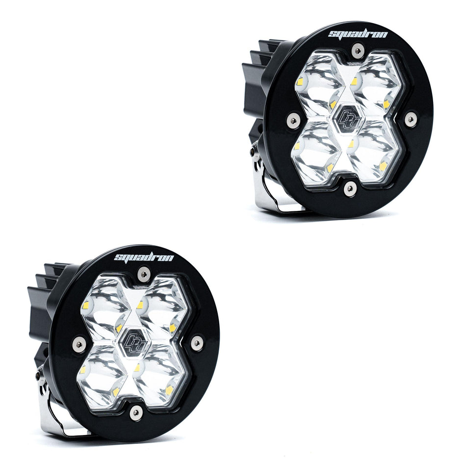 Squadron-R 2.0 Sport Black LED Auxiliary Light Pod Pair (No Harness) (Spot; Clear)