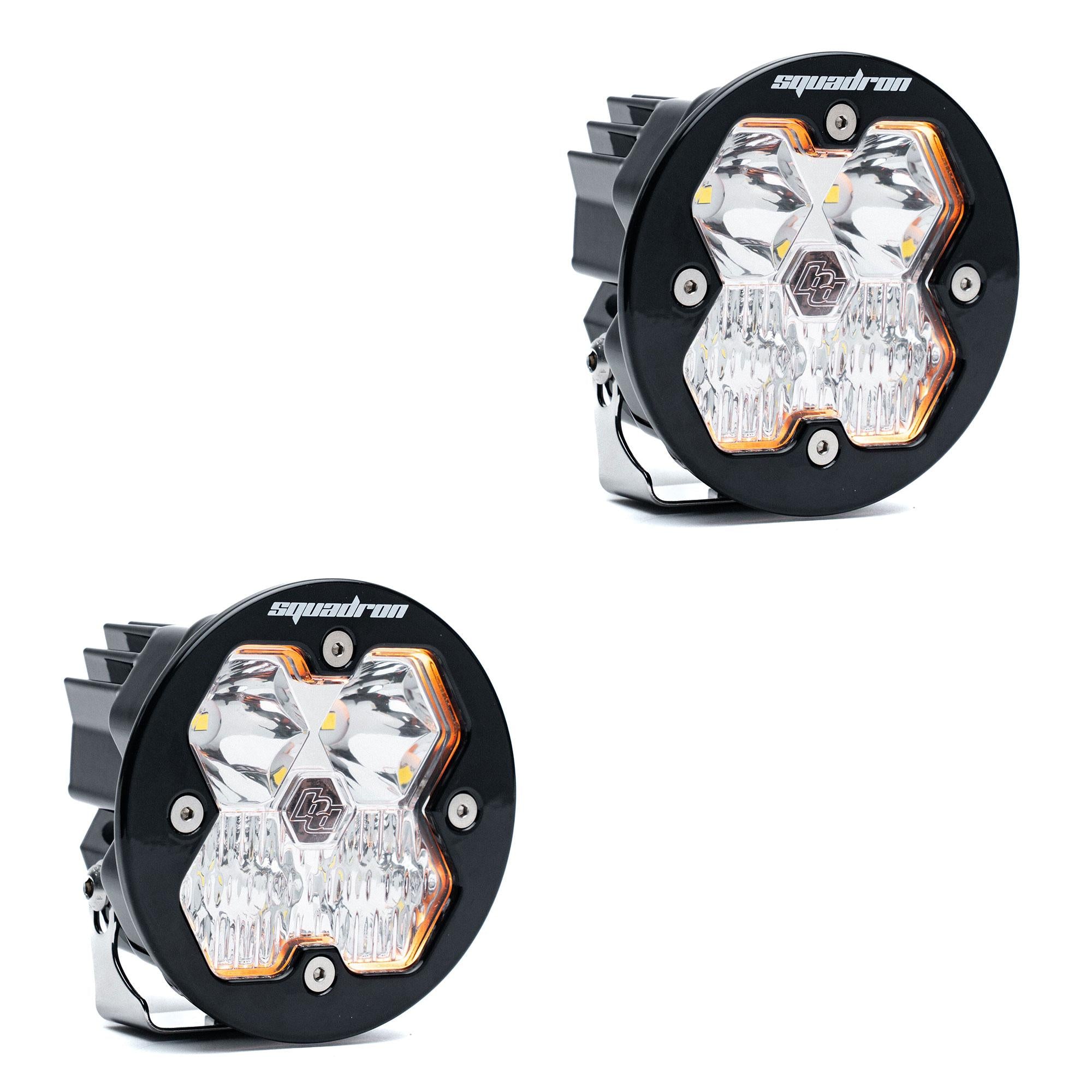 Squadron-R 2.0 Sport Black LED Auxiliary Light Pod Pair (No Harness) (Driving/Combo; Clear)