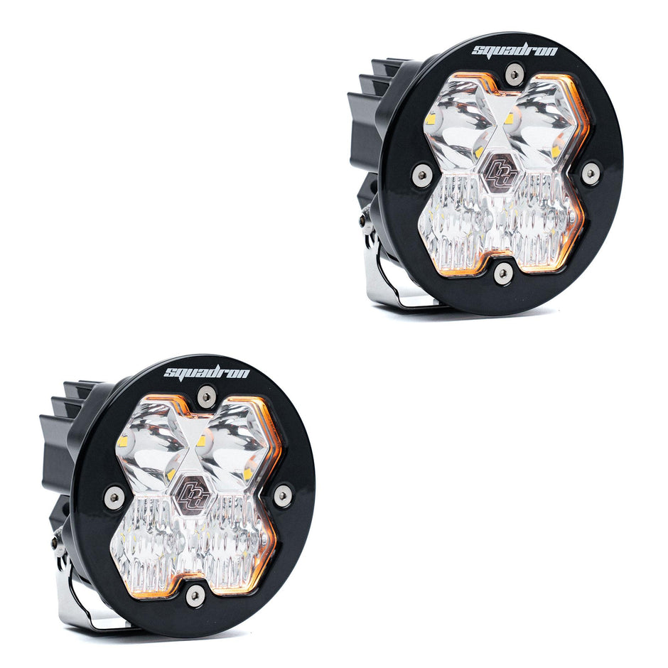 Squadron-R 2.0 Sport Black LED Auxiliary Light Pod Pair (No Harness) (Driving/Combo; Clear)