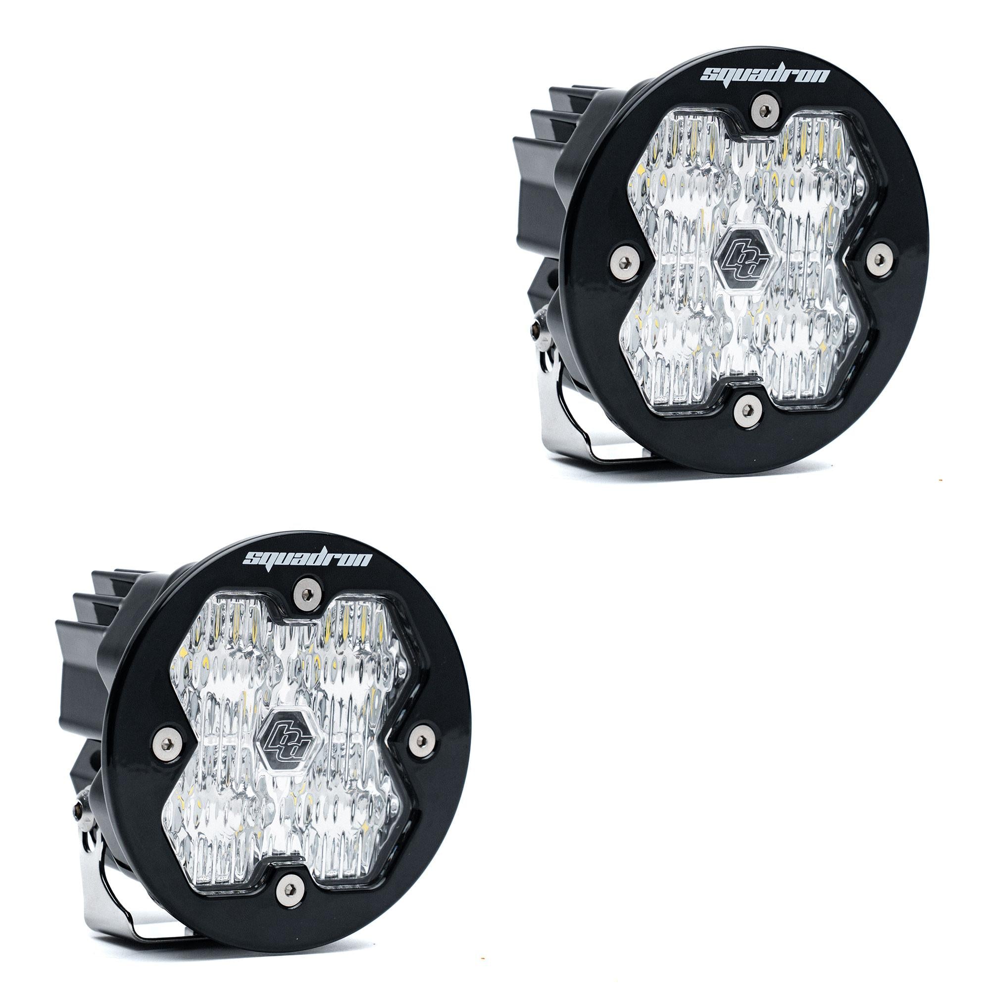 Squadron-R 2.0 Sport Black LED Auxiliary Light Pod Pair (No Harness) (Wide Cornering; Clear)