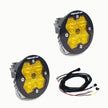 Squadron-R 2.0 Sport Black LED Auxiliary Light Pod Pair (with Harness) (Wide Cornering; Baja Amber)