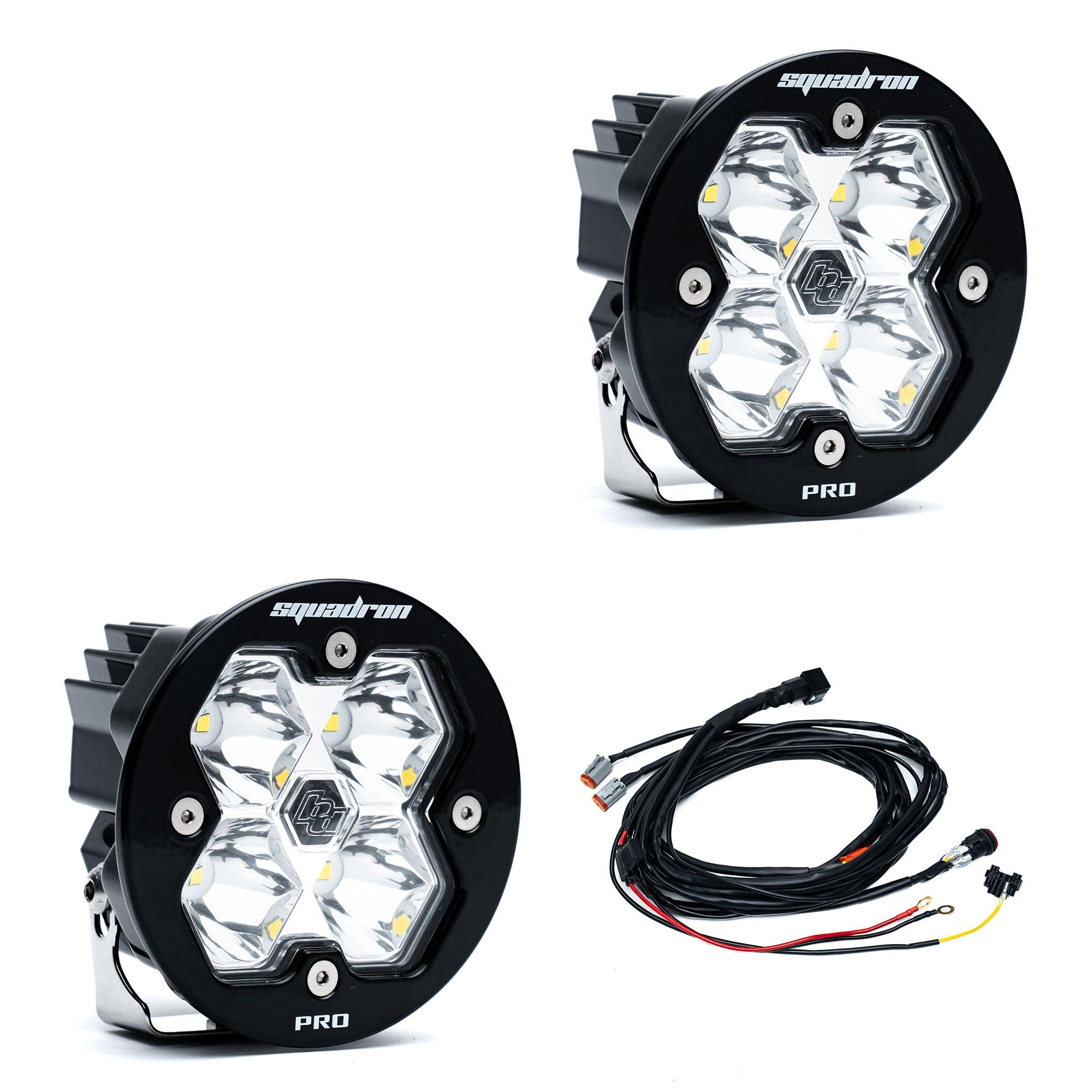 Squadron-R 2.0 Pro Black LED Auxiliary Light Pod Pair (Spot; Clear)