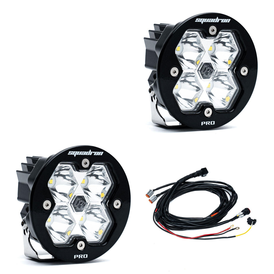 Squadron-R 2.0 Pro Black LED Auxiliary Light Pod Pair (Spot; Clear)