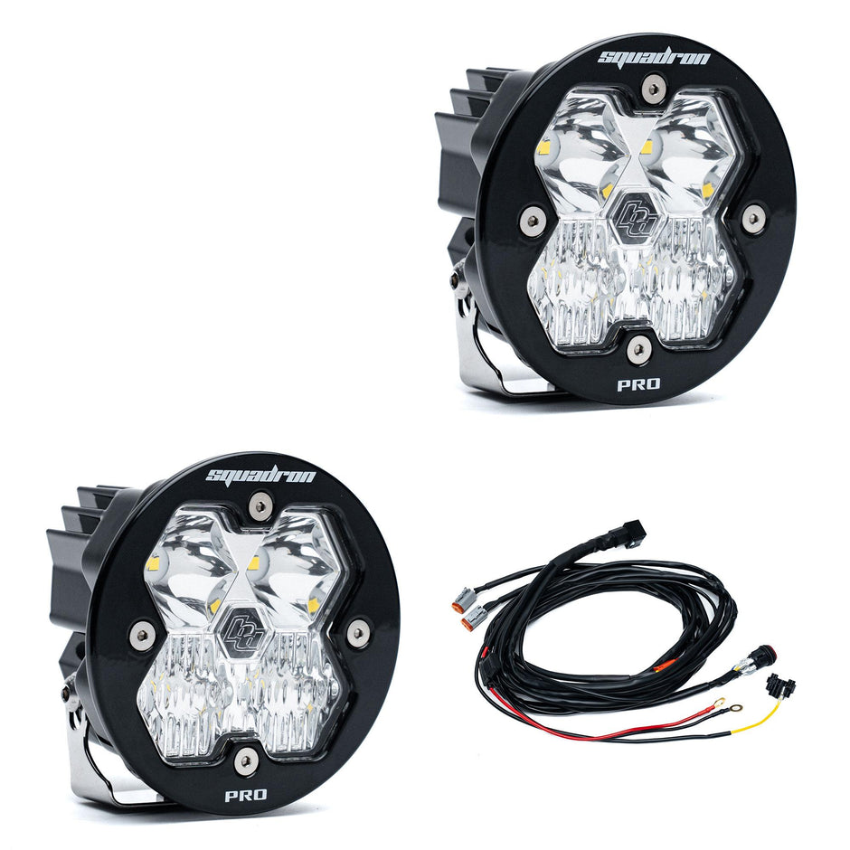 Squadron-R 2.0 Pro Black LED Auxiliary Light Pod Pair (Driving/Combo; Clear)