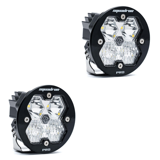 Squadron-R 2.0 Pro Black LED Auxiliary Light Pod Pair (No Harness) (Driving/Combo; Clear)