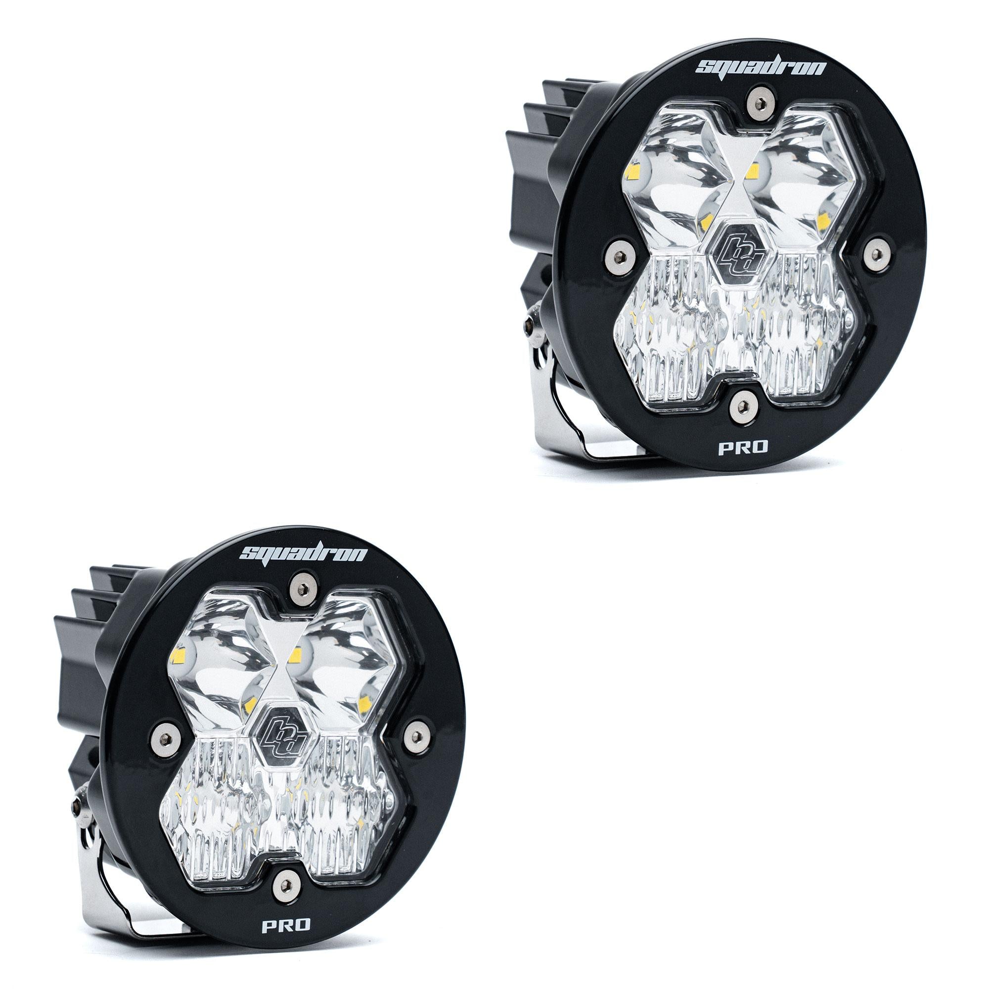 Squadron-R 2.0 Pro Black LED Auxiliary Light Pod Pair (No Harness) (Driving/Combo; Clear)