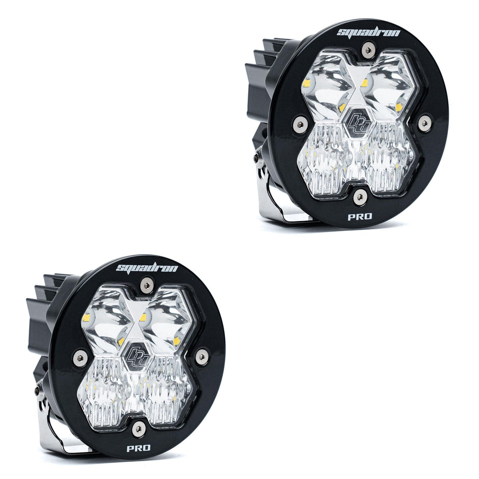 Squadron-R 2.0 Pro Black LED Auxiliary Light Pod Pair (No Harness) (Driving/Combo; Clear)