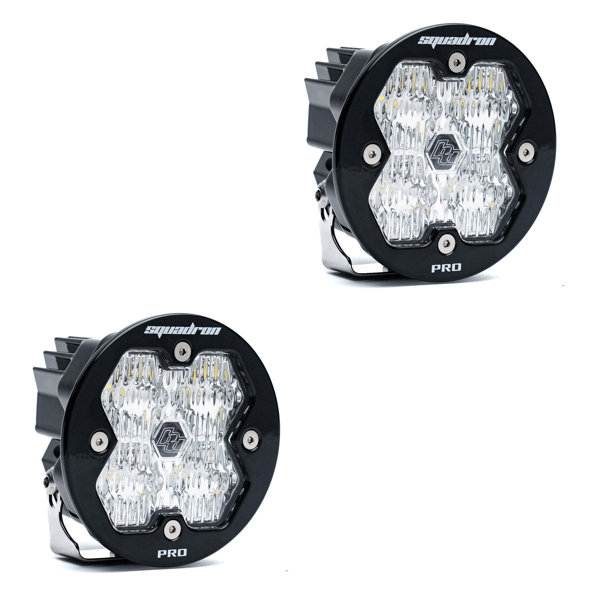 Squadron-R 2.0 Pro Black LED Auxiliary Light Pod Pair (No Harness) (Wide Cornering; Clear)