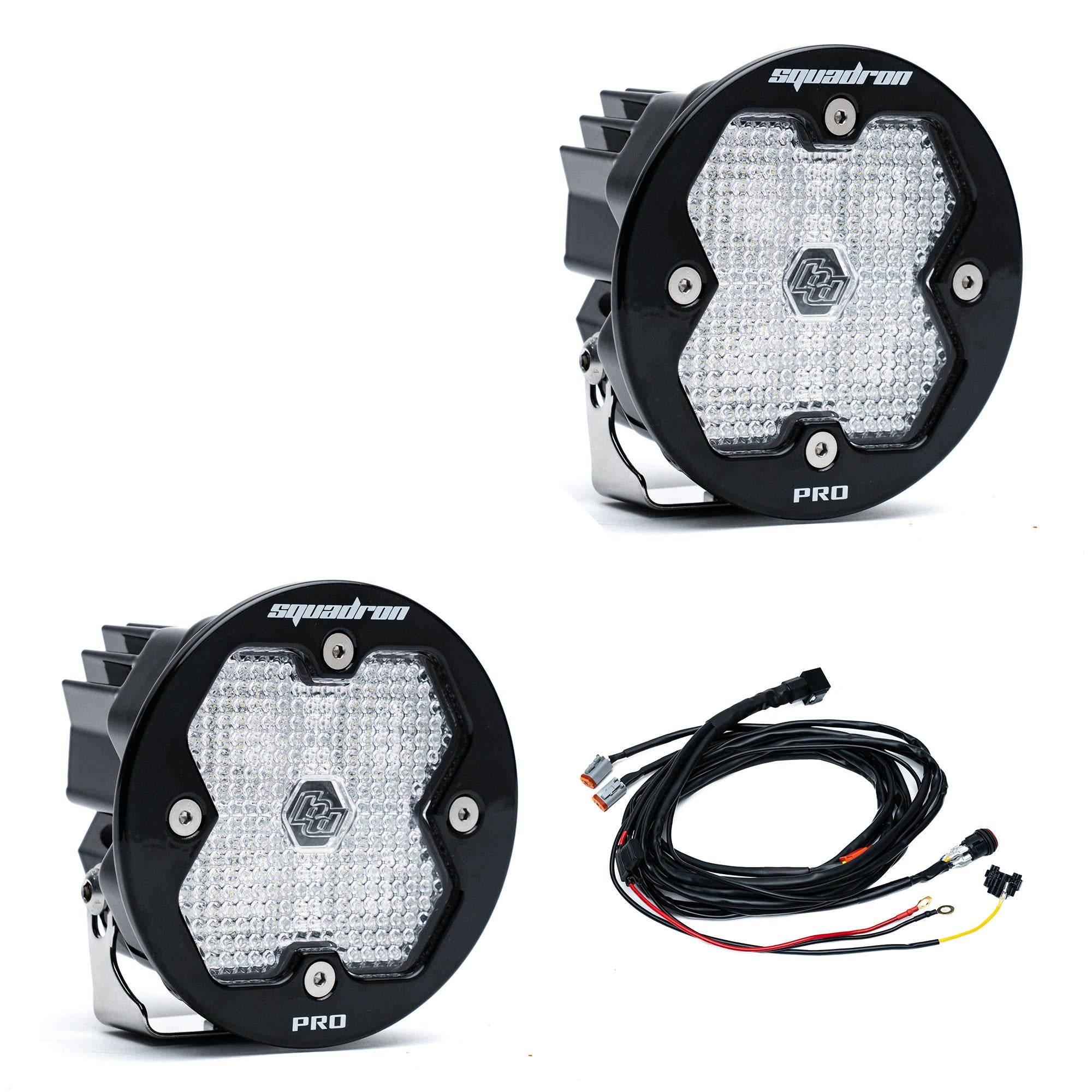 Squadron-R 2.0 Pro Black LED Auxiliary Light Pod Pair (Work/Scene; Clear)