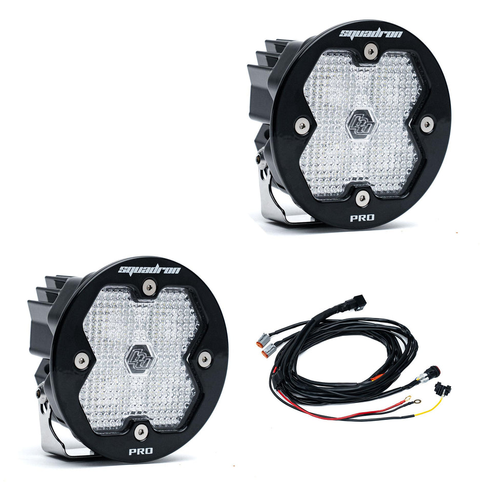 Squadron-R 2.0 Pro Black LED Auxiliary Light Pod Pair (Work/Scene; Clear)