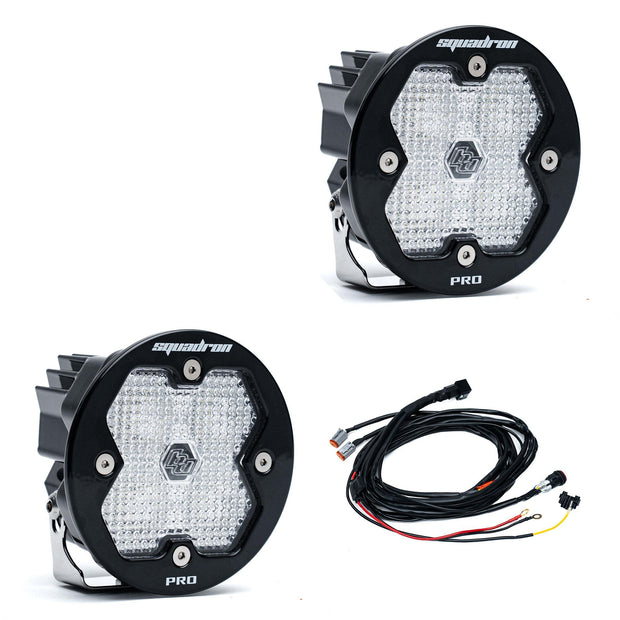 Squadron-R 2.0 Pro Black LED Auxiliary Light Pod Pair (Work/Scene; Clear)