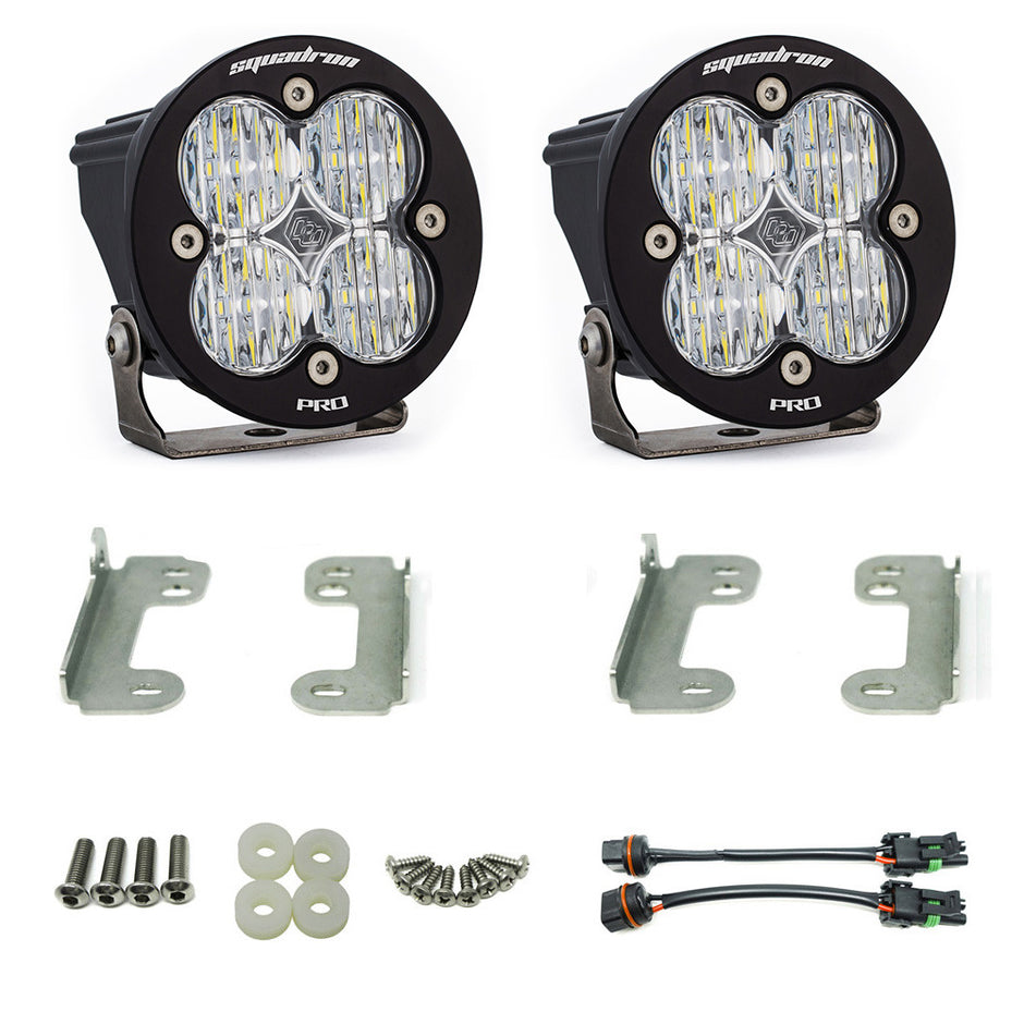 Squadron-R Pro Fog Pocket Kit - '10-18 Wrangler JK; W/ Standard OE Bumper (Wide Cornering; Clear)