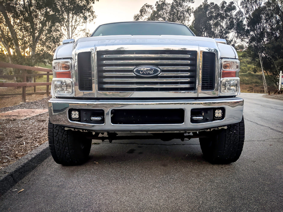 Squadron SAE Fog Pocket Kit - '99-10 F-250/350 Super Duty (SAE Fog; Clear)
