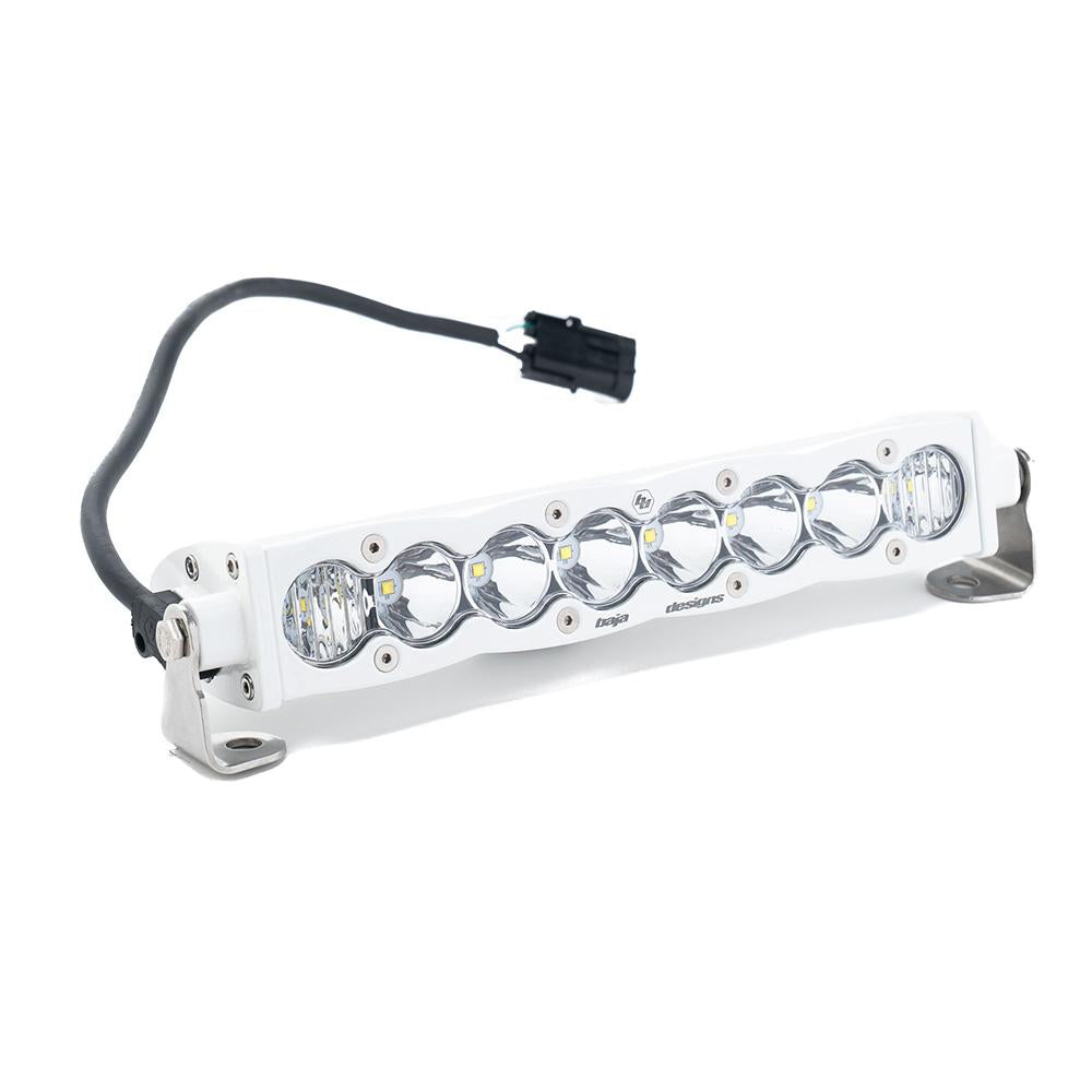 S8 White Straight LED Light Bar (10 Inch; Driving/Combo; Clear)