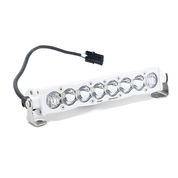 S8 White Straight LED Light Bar (10 Inch; Driving/Combo; Clear)