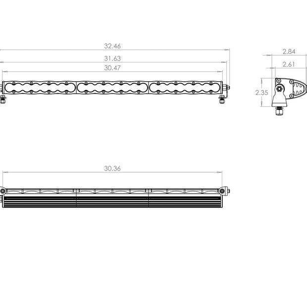 S8 Straight LED Light Bar (30 Inch; Spot; Clear)