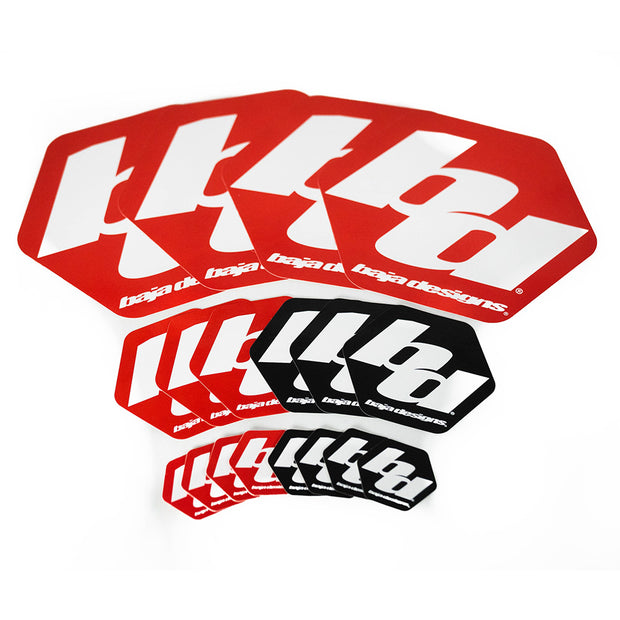 Baja Designs Sticker Pack (Large; Red/Black)