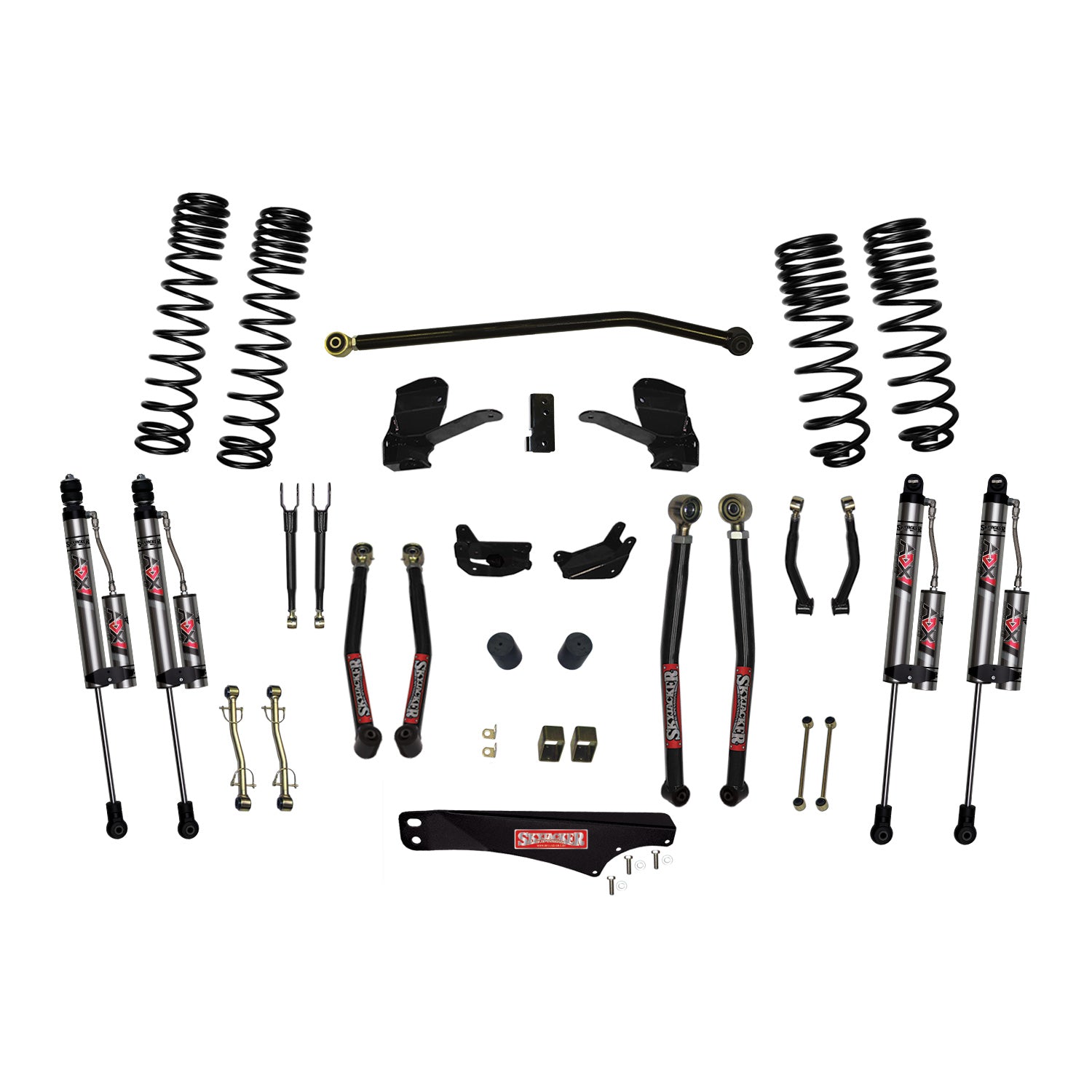 Skyjacker - 4 In. Long Arm Suspension Lift System With ADX 2.0 Remote Reservoir Shocks. - JK40LKLT-SX-X