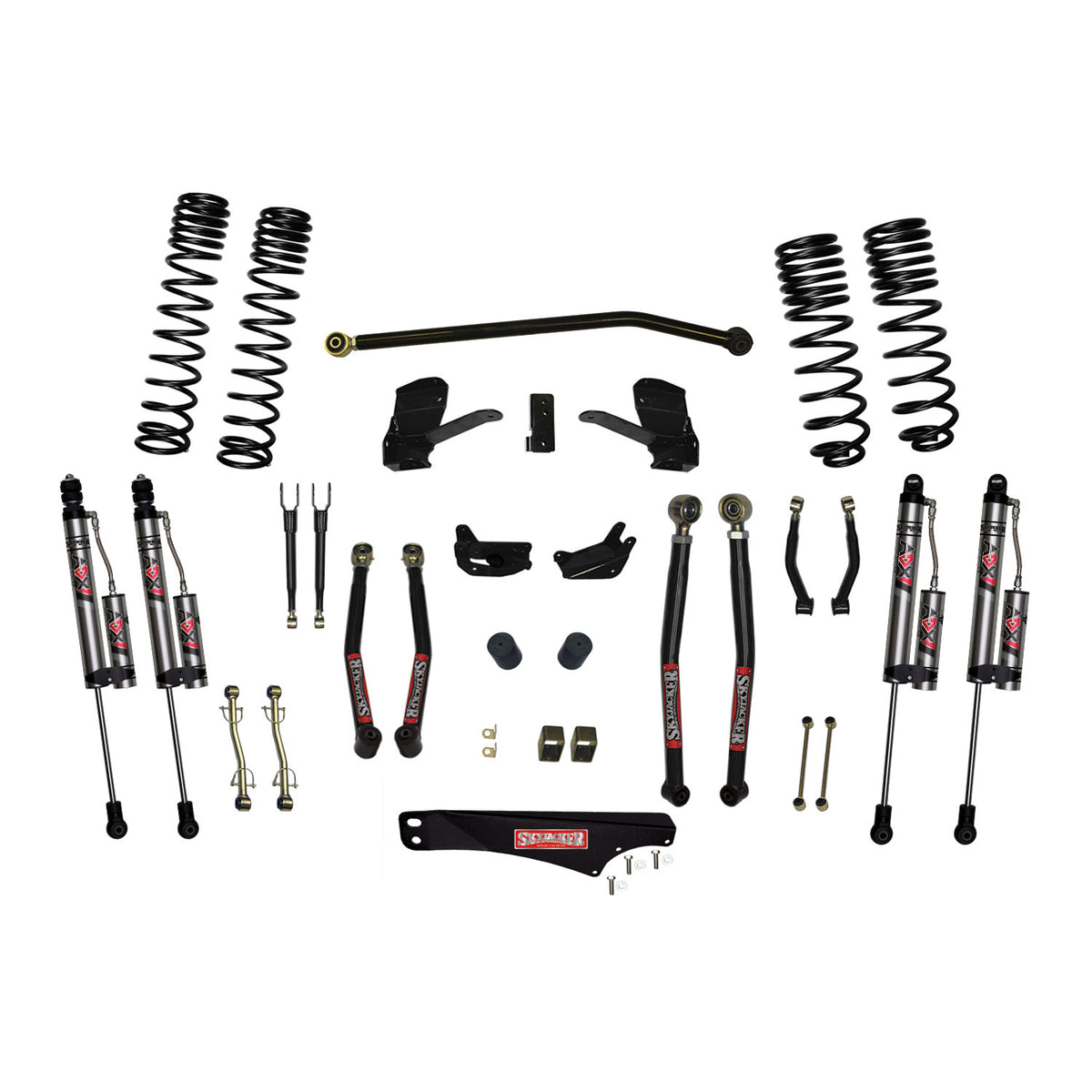 Skyjacker - 5 In. Long Arm Suspension Lift System With ADX 2.0 Remote Reservoir Shocks. - JK50LKLT-SX-X