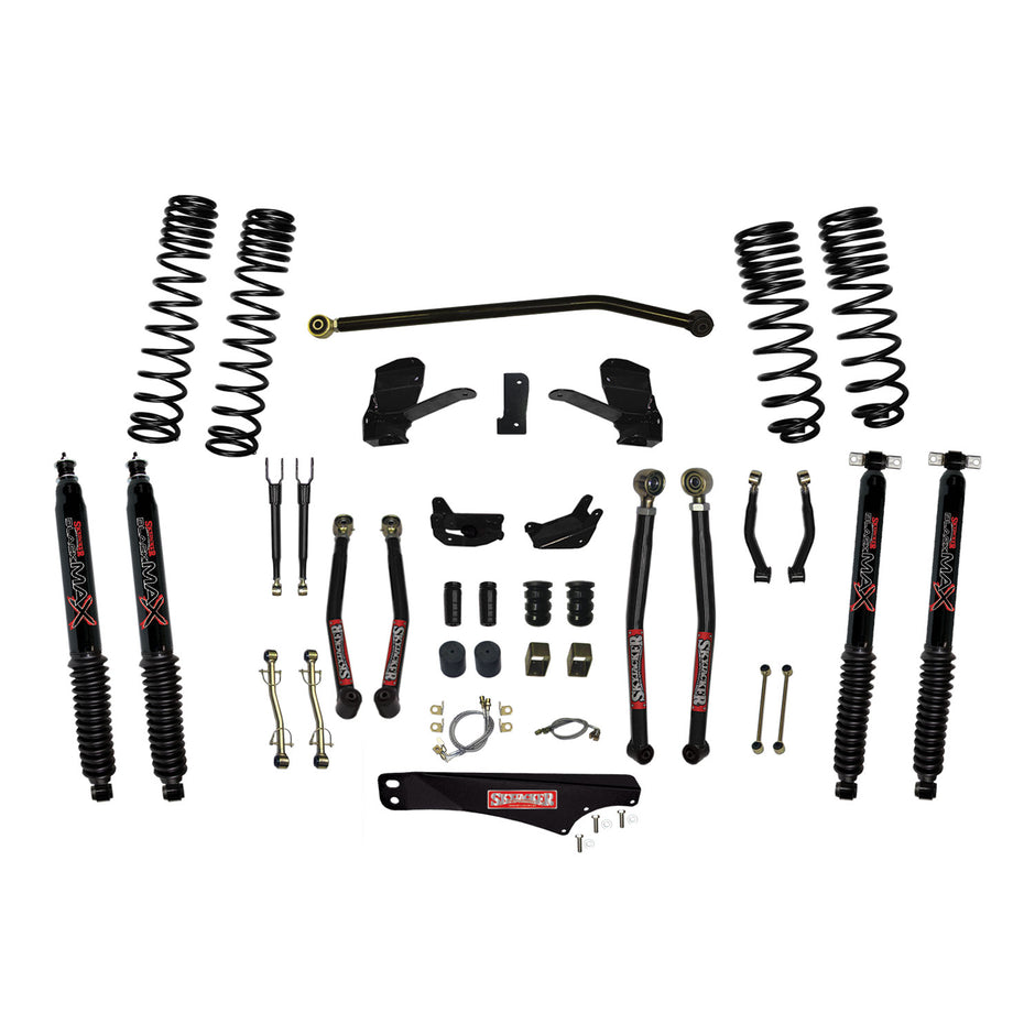 Skyjacker - 6 Inch Dual Rate Long Travel Long Arm Suspension Lift Kit/Black MAX Shocks - JK60LKLT-SX-B
