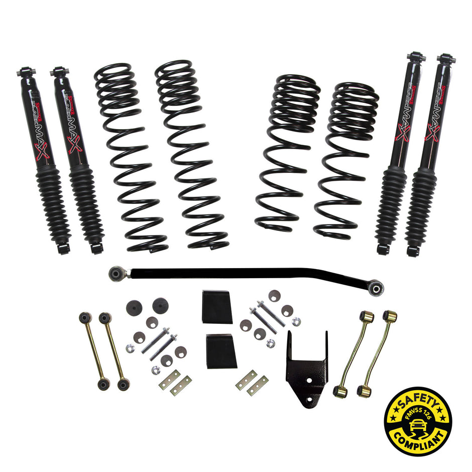 Skyjacker - LONG TRAVEL Coils Adj Frnt Track Bar Rr Track Bar Brkt (4) Black MAX Shocks. - JL40BPBLT