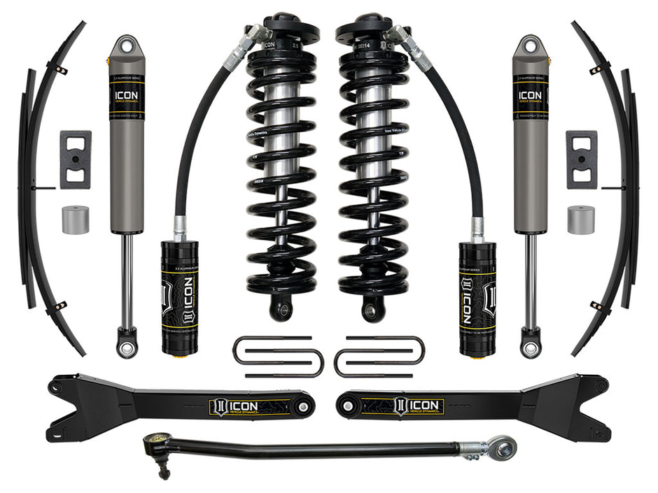 ICON 2023-2025 Ford F-250/F-350 Super Duty 4WD 2.5-3" Lift Stage 2 Coilover Conversion System W/ Radius Arms & Expansion Packs