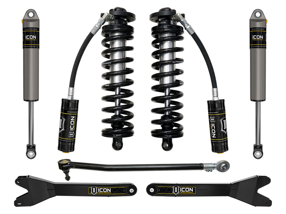 ICON 2023-2025 Ford F-250/F-350 Super Duty 4WD 2.5-3" Lift Stage 2 Coilover Conversion System W/ Radius Arms