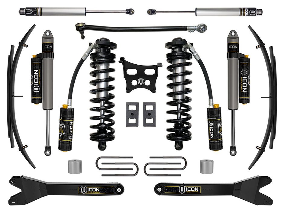 ICON 2023-2025 Ford F-250/F-350 Super Duty 4WD 2.5-3" Lift Stage 4 Coilover Conversion System With Radius Arms And Expansion Packs
