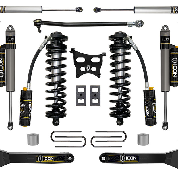 ICON 2023-2025 Ford F-250/F-350 Super Duty 4WD 2.5-3" Lift Stage 4 Coilover Conversion System With Radius Arms And Expansion Packs
