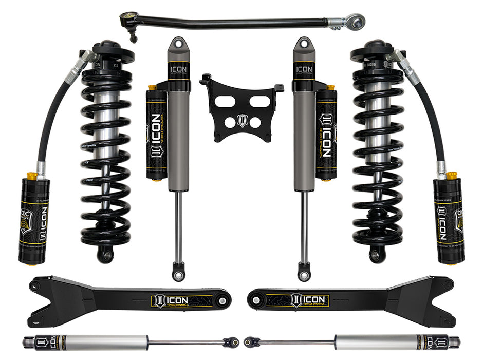 ICON 2023-2025 Ford F-250/F-350 Super Duty 4WD 2.5-3" Lift Stage 4 Coilover Conversion System With Radius Arms