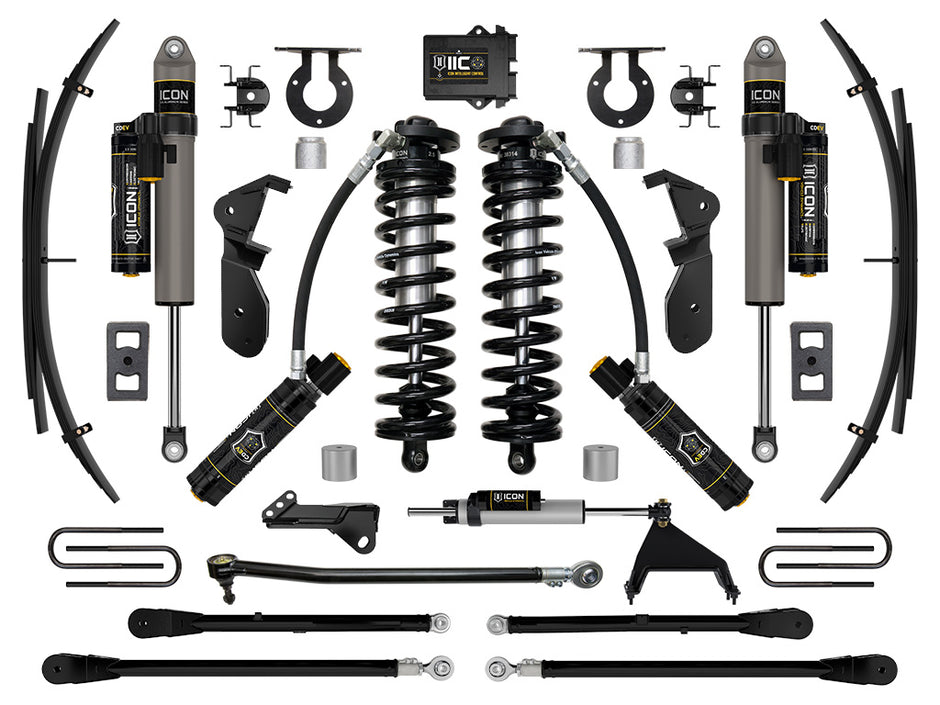 ICON 2023-2025 Ford F-250/F-350 Super Duty 4WD 2.5-3" Lift Stage 6 Coilover Conversion System With 4-Link And Expansion Packs