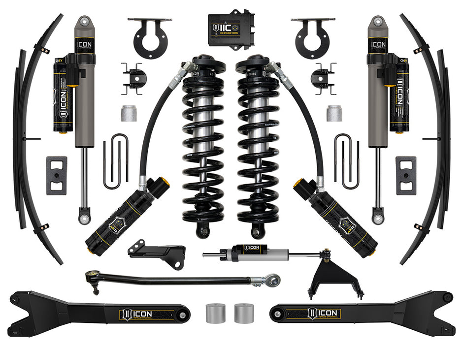 ICON 2023-2025 Ford F-250/F-350 Super Duty 4WD 2.5-3" Lift Stage 6 Coilover Conversion System With Radius Arms And Expansion Packs