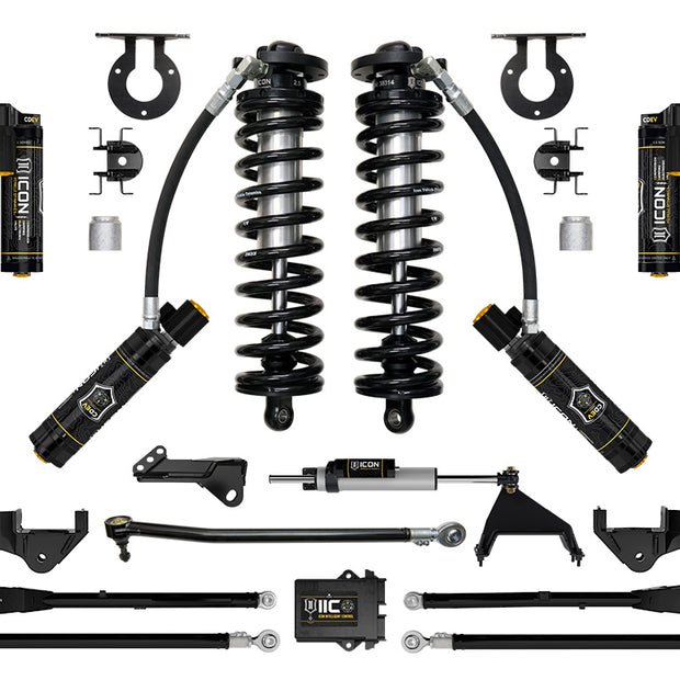 ICON 2023-2025 Ford F-250/F-350 Super Duty 4WD 2.5-3" Lift Stage 6 Coilover Conversion System With 4-Link