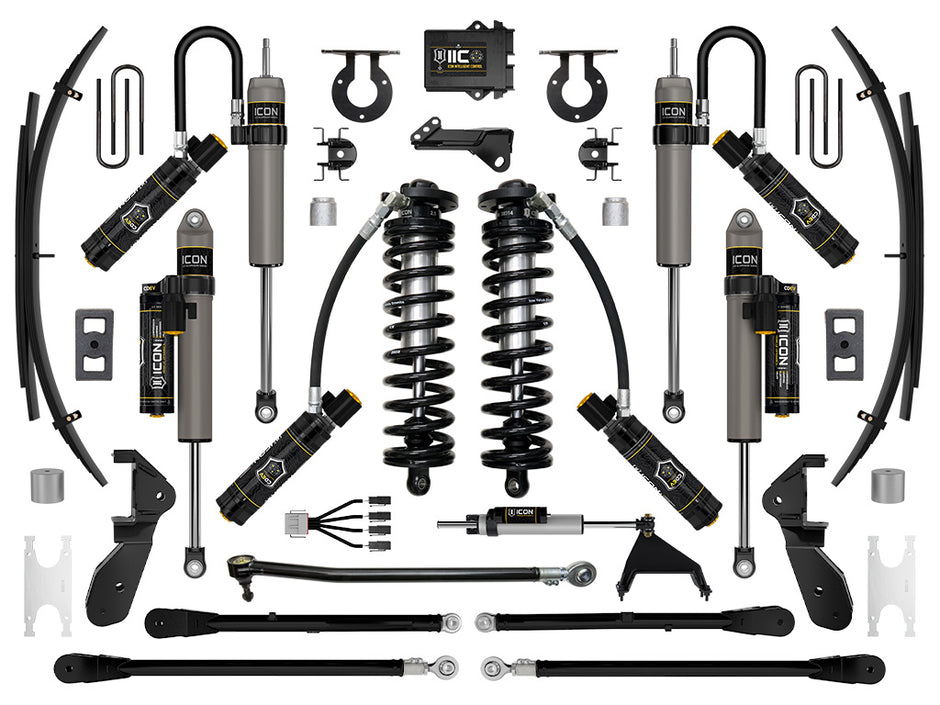 ICON 2023-2025 Ford F-250/F-350 Super Duty 4WD 2.5-3" Lift Stage 7 Coilover Conversion System With 4-Link And Expansion Packs