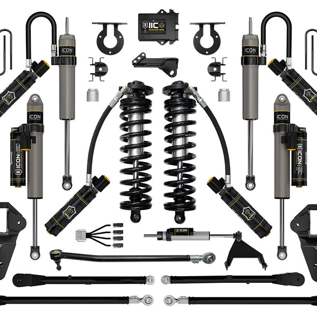 ICON 2023-2025 Ford F-250/F-350 Super Duty 4WD 2.5-3" Lift Stage 7 Coilover Conversion System With 4-Link And Expansion Packs