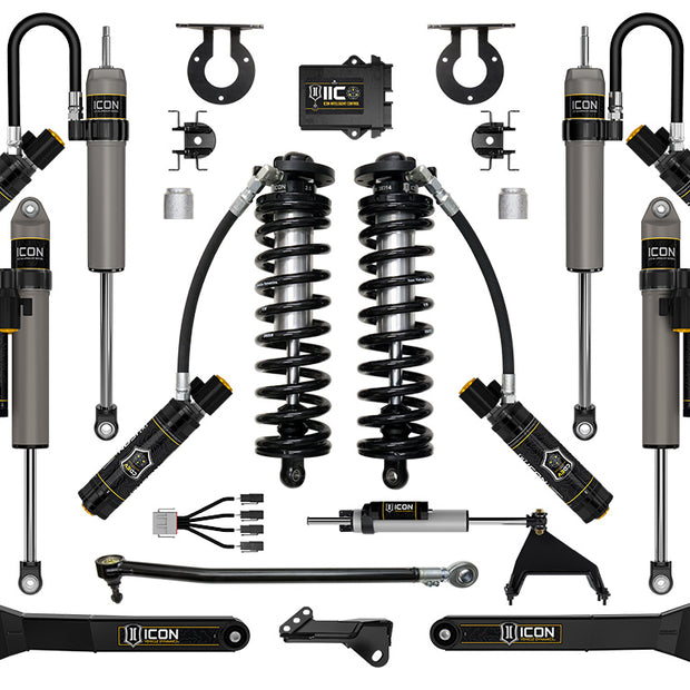 ICON 2023-2025 Ford F-250/F-350 Super Duty 4WD 2.5-3" Lift Stage 7 Coilover Conversion System With Radius Arms