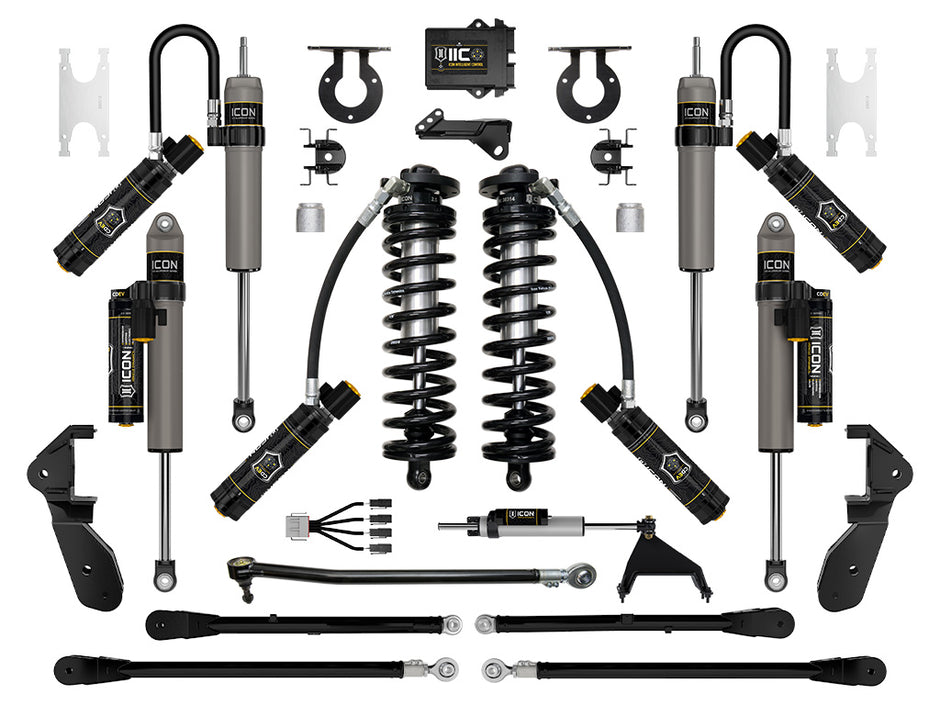 ICON 2023-2025 Ford F-250/F-350 Super Duty 4WD 2.5-3" Lift Stage 7 Coilover Conversion System With 4-Link