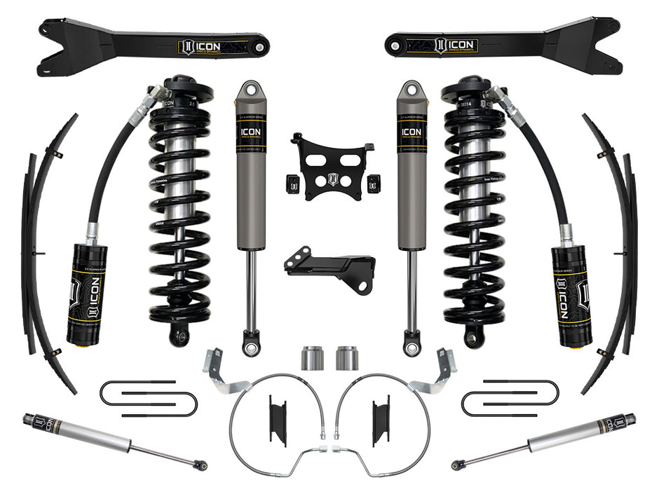 ICON 2023-2025 Ford F-250/F-350 Super Duty 4WD 4-5.5" Lift Stage 3 Coilover Conversion System W/ Radius Arms & Expansion Packs