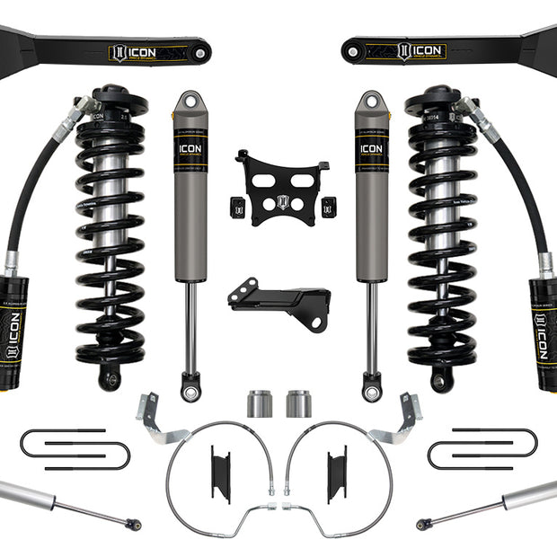 ICON 2023-2025 Ford F-250/F-350 Super Duty 4WD 4-5.5" Lift Stage 3 Coilover Conversion System W/ Radius Arms & Expansion Packs