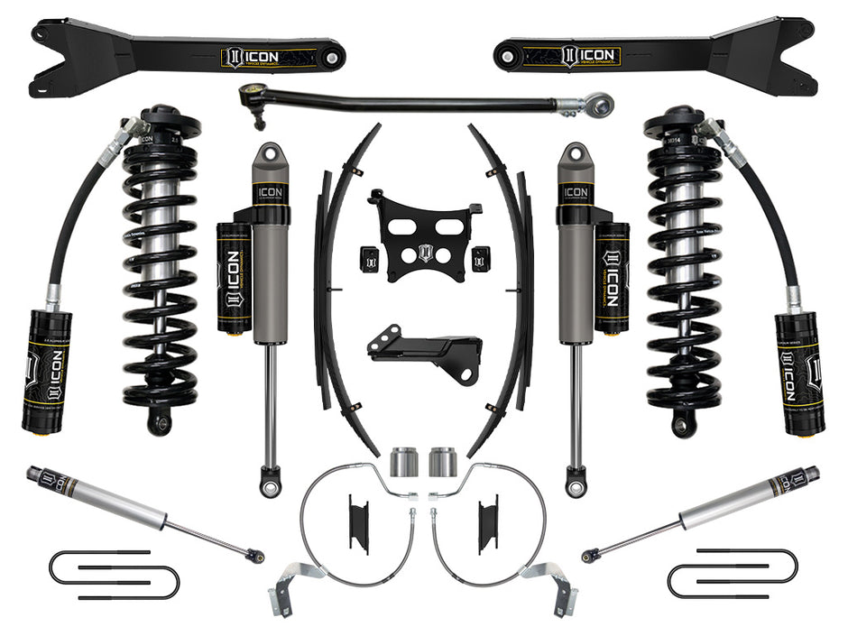 ICON 2023-2025 Ford F-250/F-350 Super Duty 4WD 4-5.5" Lift Stage 4 Coilover Conversion System W/ Radius Arms & Expansion Packs
