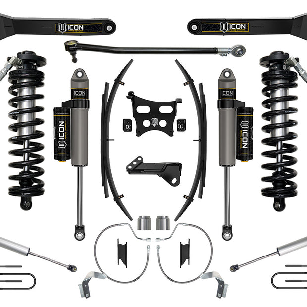 ICON 2023-2025 Ford F-250/F-350 Super Duty 4WD 4-5.5" Lift Stage 4 Coilover Conversion System W/ Radius Arms & Expansion Packs